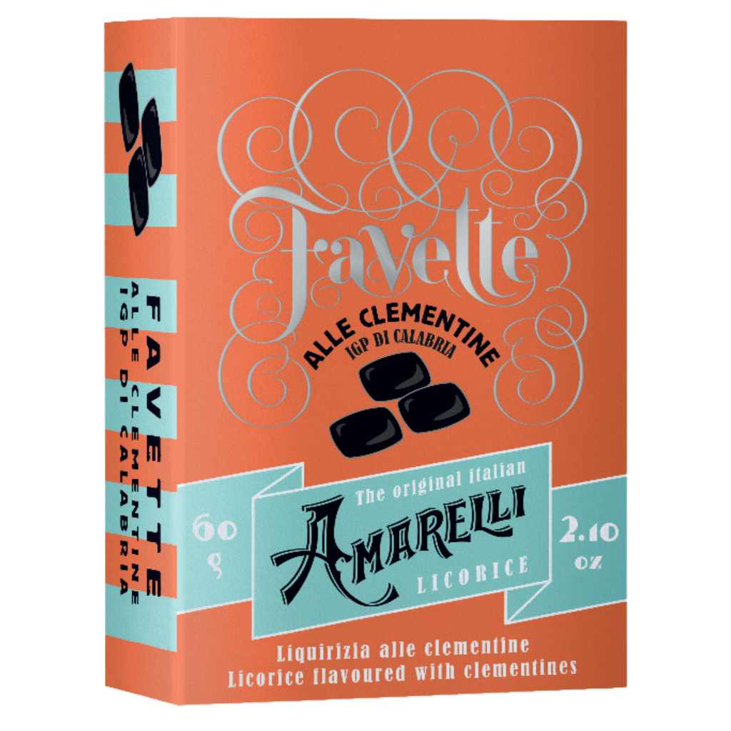 La Liquirizia Amareli- Favette Alla Clementia Regaliz aromatizado clementina de calabria igp 60g