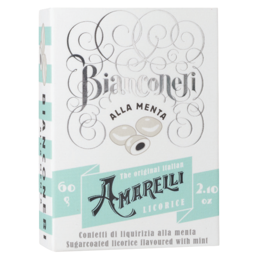 [REG08] La Liquirizia Amareli- Bianconeri Alla Menta Regaliz azucarado sabor menta 60g
