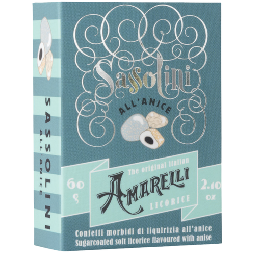 [REG09] La Liquirizia Amareli- Sassolini All' Anice Regaliz azucarado sabor Anis 60g